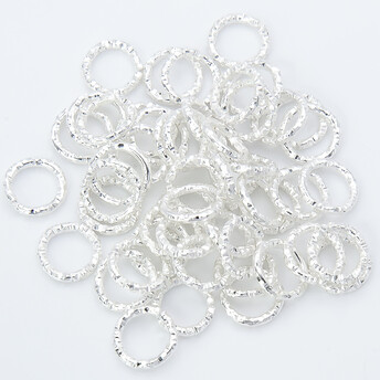 Соединительное кольцо рельефное одинарное 8х1,2 мм Серебро +-50 шт.