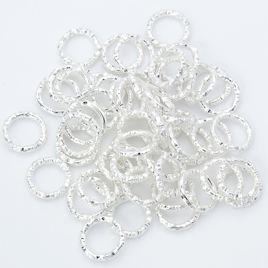 Соединительное кольцо рельефное одинарное 10х1,2 мм Серебро +-50 шт.