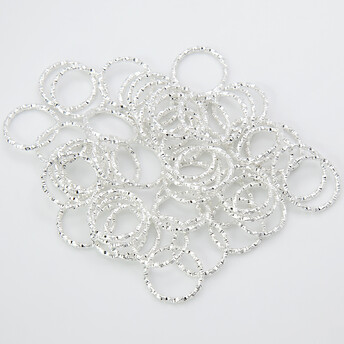 Соединительное кольцо рельефное одинарное 12х1,2 мм Серебро +-50 шт.