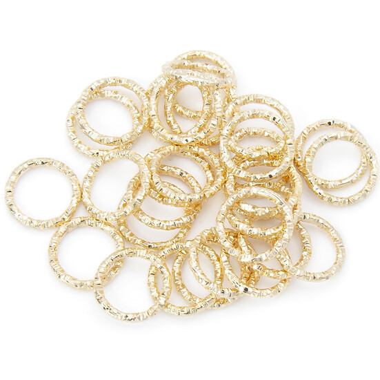 Соединительное кольцо рельефное одинарное 15х1,5 мм Золото +-30 шт.