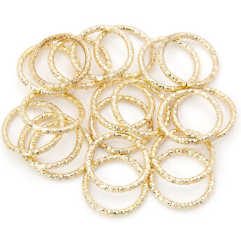 Соединительное кольцо рельефное одинарное 18х1,8 мм Золото +-20 шт.