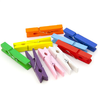 Прищепки декоративные для фото 45х7 мм Микс цветов +-15 шт.