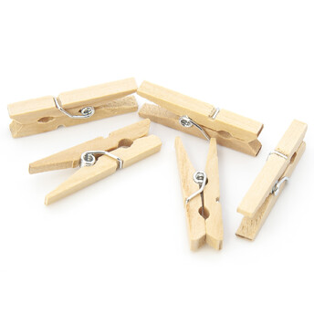 Прищепки декоративные для фото 30х4 мм Натуральный +-30 шт.