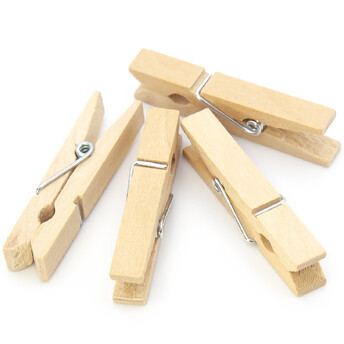 Прищепки декоративные для фото 45х7 мм Натуральный +-15 шт.