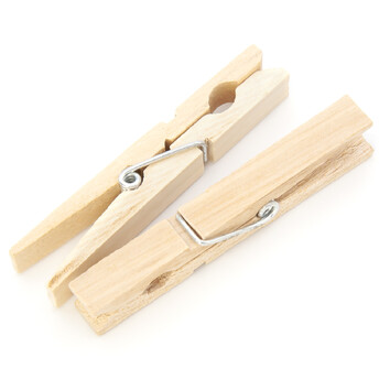 Прищепки декоративные для фото 72х10 мм Натуральный +-6 шт.