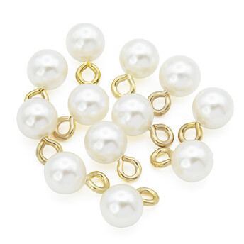 Подвеска жемчужина с петелькой, размер 10мм, в упаковке 10шт.