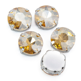 Стразы в цапах Круглые огранка 8 мм Шампань 10 шт.