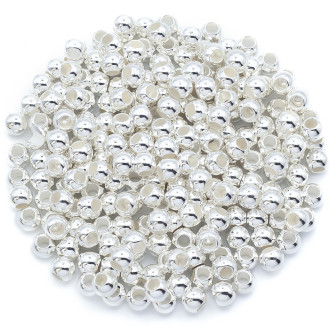 Бусины с большим отверстием 6 мм Ø 2,7 мм +-15 г (155 шт.) Серебристый