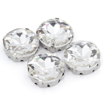 Стразы в цапах Круглые огранка 18 мм Прозрачный 10 шт.