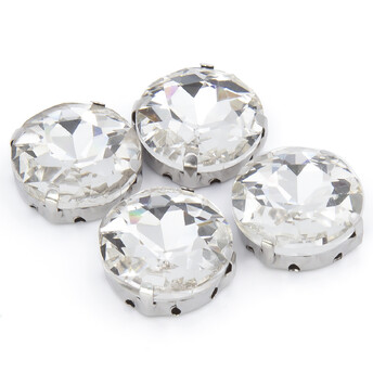 Стразы в цапах Круглые огранка 18 мм Прозрачный 10 шт.