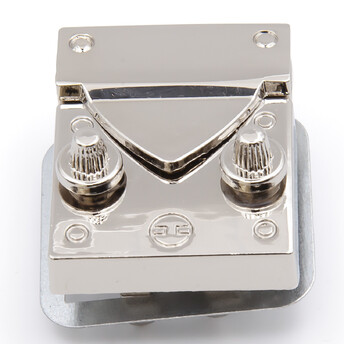 Замок для сумки защелка с двумя кнопками 36х30х7 мм 1 шт. Платина