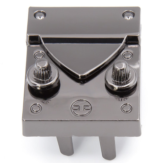 Замок для сумки защелка с двумя кнопками 36х30х7 мм 1 шт. Черный Никель