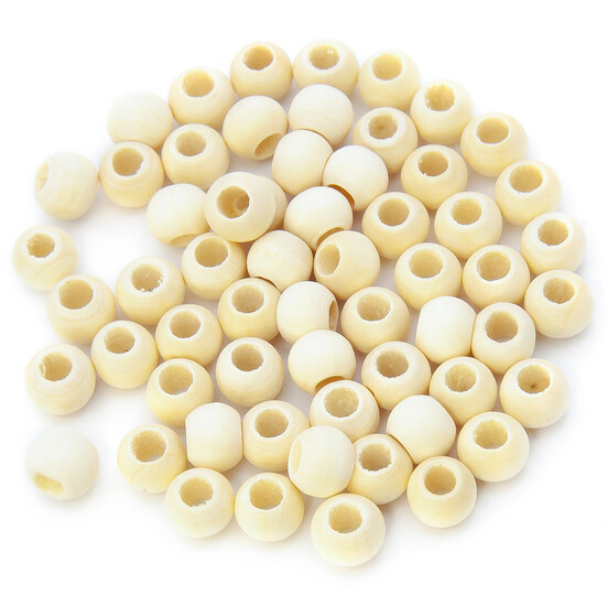 Бусины деревянные +-50 шт. 12 мм отверстие 3,5 мм Натуральный