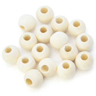 Бусины деревянные +-30 шт. 16 мм отверстие 4,5 мм Натуральный
