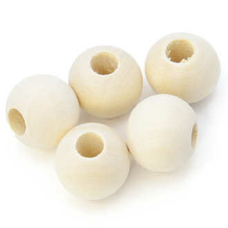 Бусины деревянные 10 шт. 20 мм отверстие 4,5 мм Натуральный