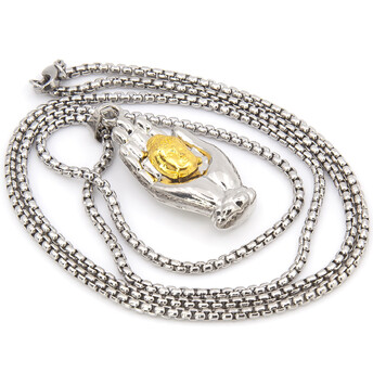 Цепочка с кулоном Hand Buddha, колье, 1шт, размер 35х15мм, длина цепочки 70см