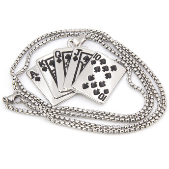 Цепочка с кулоном Poker, колье, 1шт, размер 50х38мм, длина цепочки 70см