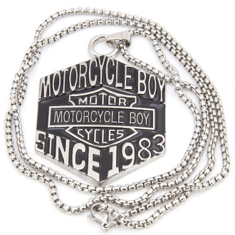 Цепочка с кулоном Motorcycle Boy, колье, 1шт, размер 48х35мм, длина цепочки 70см