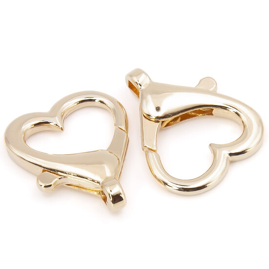 Застежка карабин Cердце, в уп. 1 шт. 22х26мм, цвет Золотистый