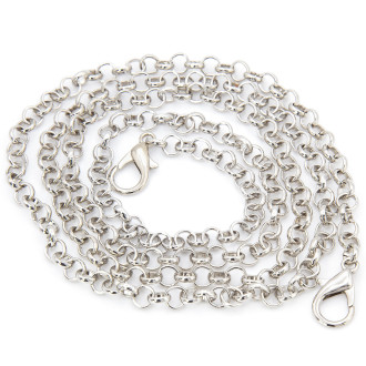Цепочка с карабинами ручка для сумки 6 мм длина 100 см 1 шт. Платина