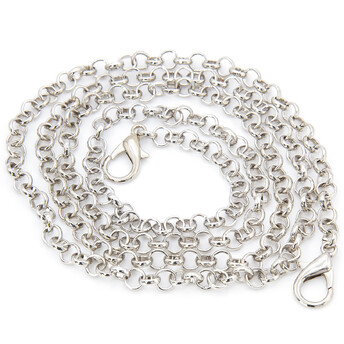 Цепочка с карабинами ручка для сумки 6 мм длина 100 см 1 шт. Платина