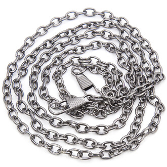 Цепочка с карабинами ручка для сумки 5,5х8 мм длина 120 см 1 шт. Черный Никель