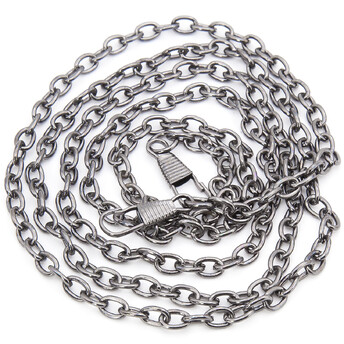 Цепочка с карабинами ручка для сумки 5,5х8 мм длина 120 см 1 шт. Черный Никель