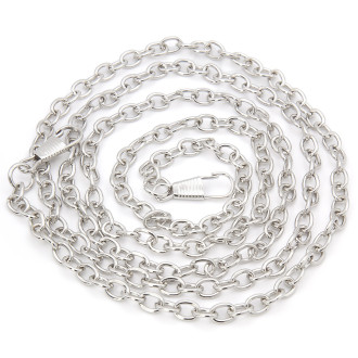 Цепочка с карабинами ручка для сумки 5,5х8 мм длина 120 см 1 шт. Платина