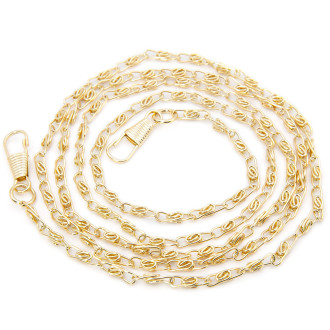 Цепочка с карабинами ручка для сумки 3х14 мм длина 120 см 1 шт. Золотистый