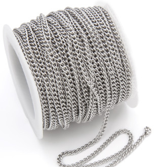 Цепь из нержавеющей стали 1 метр 2х3 мм Платина_06S