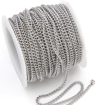 Цепь из нержавеющей стали 1 метр 2х3 мм Платина_06S