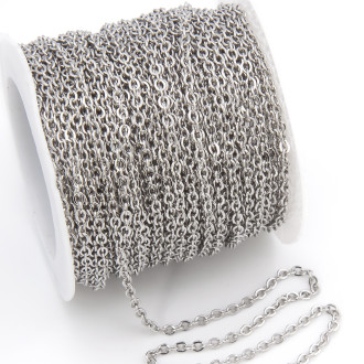 Цепь из нержавеющей стали 1 метр 2х2,8 мм Платина_05