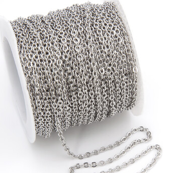 Цепь из нержавеющей стали 1 метр 1,6х2,1 мм Платина_04