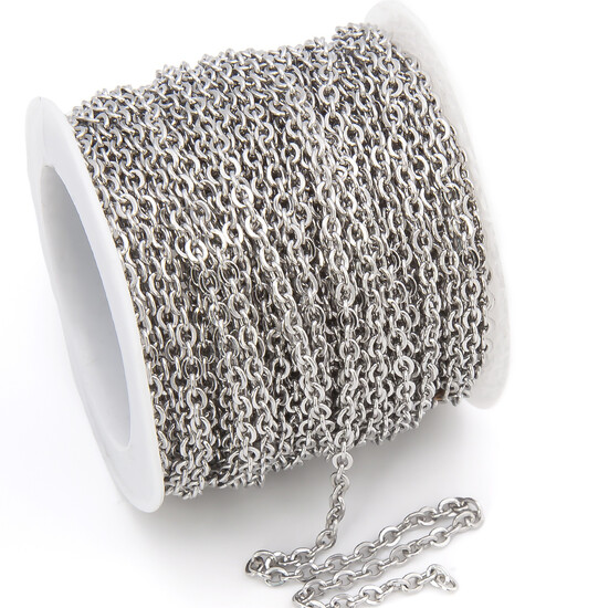 Цепь из нержавеющей стали 1 метр 2,3x3 мм Платина_06