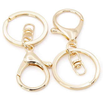 Карабин с кольцом основа для брелка 1шт карабин 20 мм кольцо 30 мм длина 67 ммцвет Золото