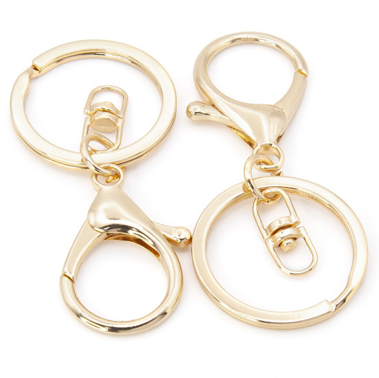 Карабин с кольцом основа для брелка 1шт карабин 20 мм кольцо 30 мм длина 67 ммцвет Золото