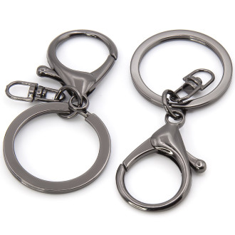 Карабин с кольцом основа для брелка 1шт карабин 20 мм кольцо 30 мм длина 67 ммцвет Черный Никель