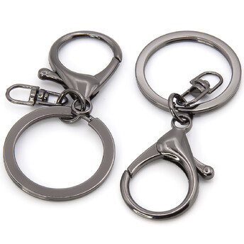 Карабин с кольцом основа для брелка 1шт карабин 20 мм кольцо 30 мм длина 67 ммцвет Черный Никель