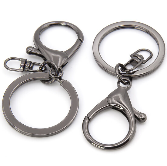 Карабин с кольцом основа для брелка 1шт карабин 20 мм кольцо 30 мм длина 67 ммцвет Черный Никель