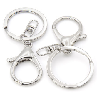 Карабин с кольцом основа для брелка карабин 34 мм кольцо 30 мм 67 мм 1 шт. Платина
