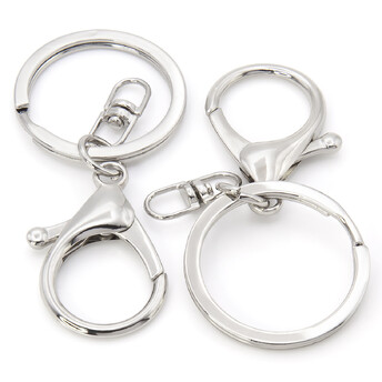 Карабин с кольцом основа для брелка карабин 34 мм кольцо 30 мм 67 мм 1 шт. Платина