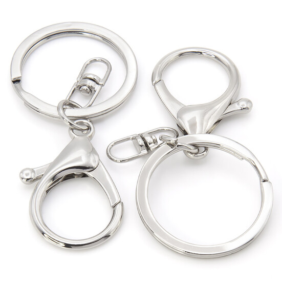 Карабин с кольцом основа для брелка карабин 34 мм кольцо 30 мм 67 мм 1 шт. Платина