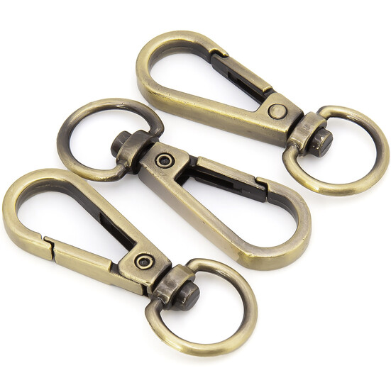 Карабин 47х18х6 мм Ø 13 мм 1 шт. Античное золото