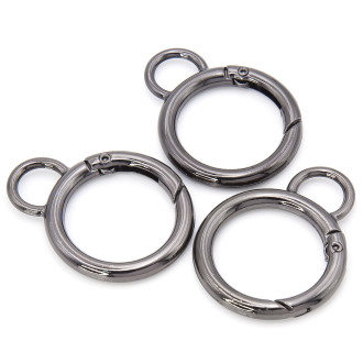 Карабин Кольцо с ушком 45х4 мм Ø 25 мм 1 шт. Черный Никель