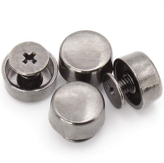 Ніжки для сумки циліндр з гвинтом 10х4,8 мм 4 шт. Чорний Нікель