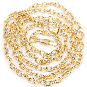 Цепочка с карабинами ручка для сумки 5,5х8 мм длина 120 см 1 шт. Золотистый