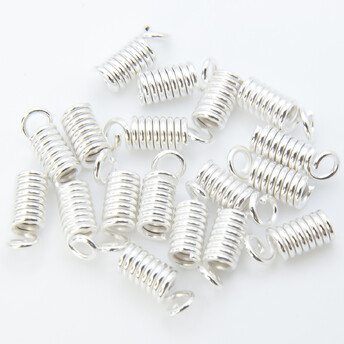 Закінчення для шнурів Спіраль Helix 3.5х8 мм Ø 2 мм ±100 шт. Срібло