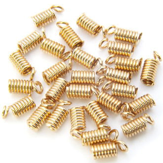 Окончание для шнуров Спираль Helix 3х7 мм Ø 1.5 мм ±100 шт. Золото