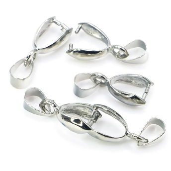 Держатель для кулона с петлей 10 шт. 14х5 мм Серебро