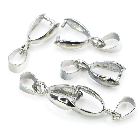 Держатель для кулона с петлей 10 шт. 14х6 мм Серебро